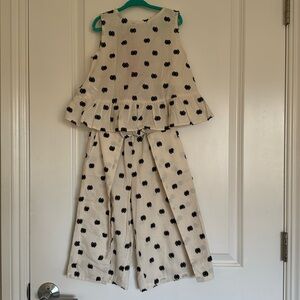 Mayoral | Size 6 | black polka dot | wide leg pants and sleeveless top set